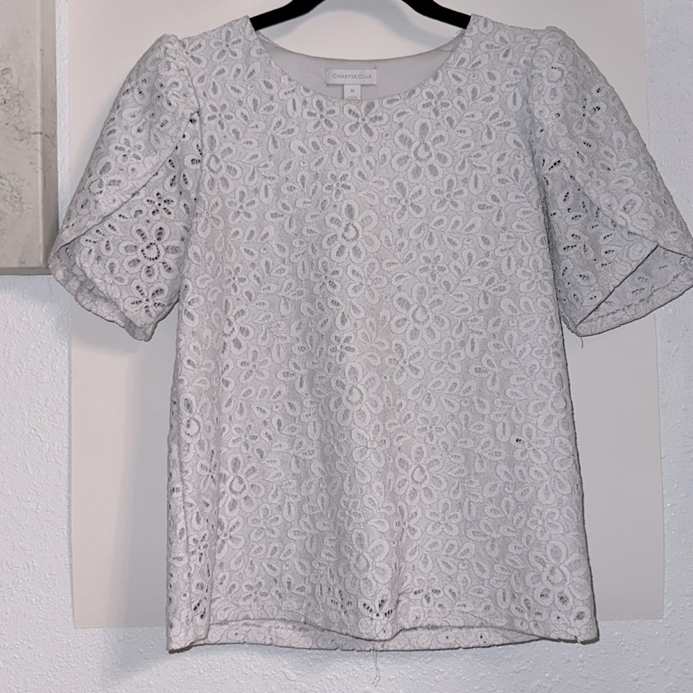 Charter Club Eyelet Embroidery Blouse